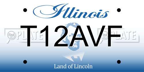 T12AVF Illinois License Plate