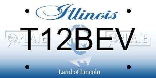 T12BEV Illinois License Plate