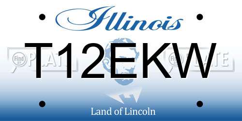 T12EKW Illinois License Plate
