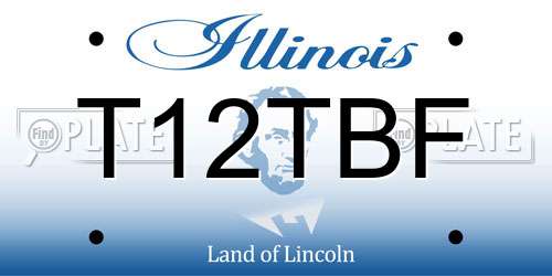T12TBF Illinois License Plate