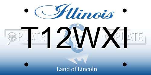 T12WXI Illinois License Plate