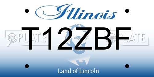 T12ZBF Illinois License Plate