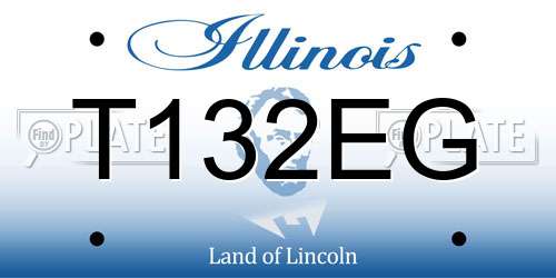 T132EG Illinois License Plate