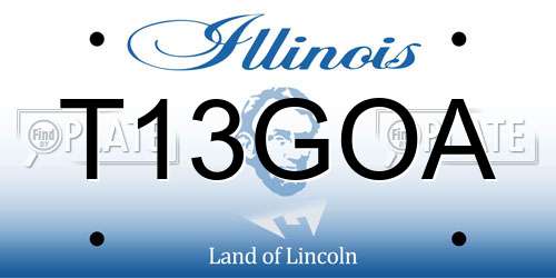 T13GOA Illinois License Plate