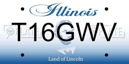T16GWV Illinois License Plate