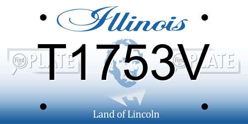 T1753V Illinois License Plate