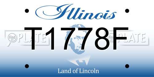 T1778F Illinois License Plate