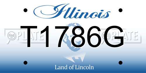 T1786G Illinois License Plate