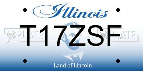 T17ZSF Illinois License Plate