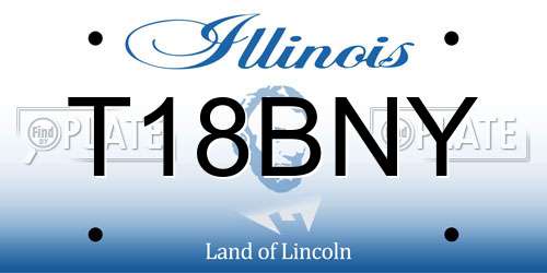 T18BNY Illinois License Plate