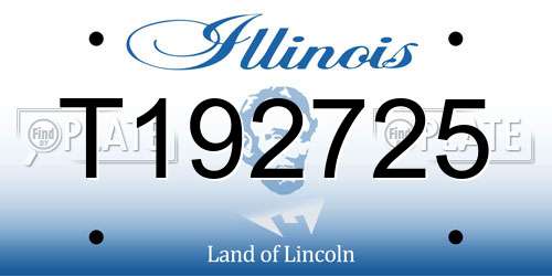 T192725 Illinois License Plate