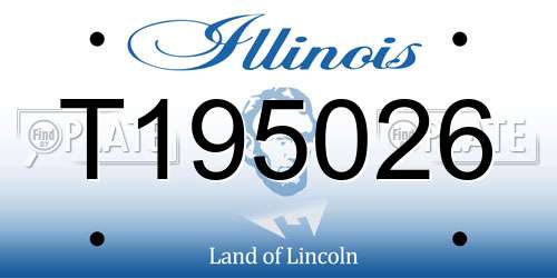 T195026 Illinois License Plate