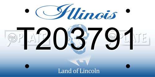 T203791 Illinois License Plate
