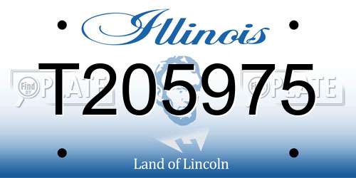 T205975 Illinois License Plate