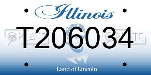 T206034 Illinois License Plate