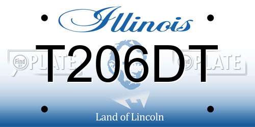 T206DT Illinois License Plate