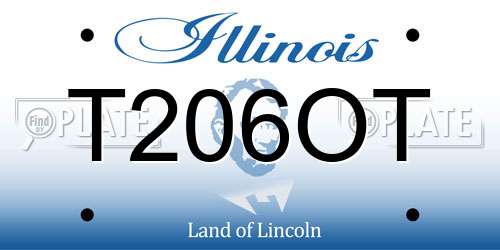 T206OT Illinois License Plate