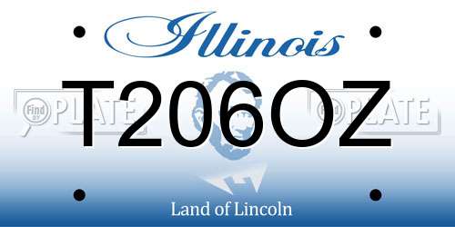 T206OZ Illinois License Plate
