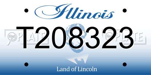 T208323 Illinois License Plate