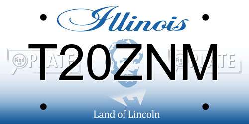 T20ZNM Illinois License Plate
