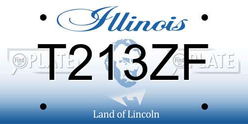 T213ZF Illinois License Plate