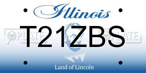T21ZBS Illinois License Plate