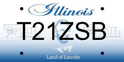 T21ZSB Illinois License Plate