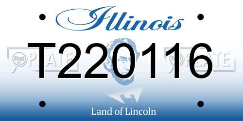 T220116 Illinois License Plate