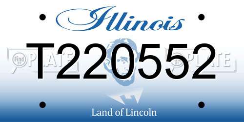 T220552 Illinois License Plate