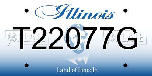T22077G Illinois License Plate