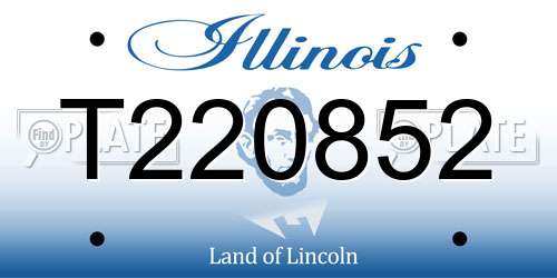 T220852 Illinois License Plate