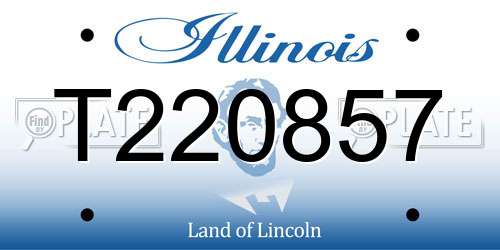 T220857 Illinois License Plate