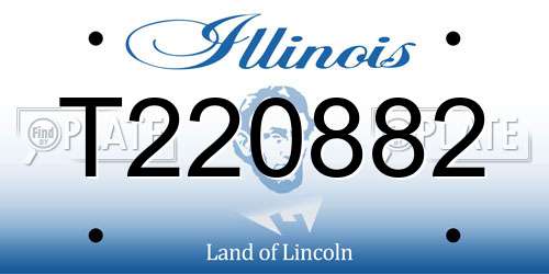 T220882 Illinois License Plate