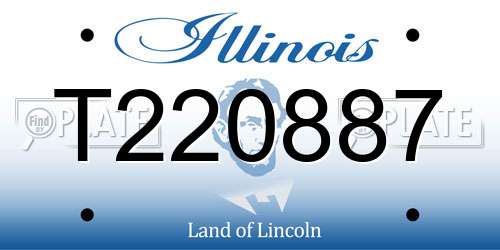 T220887 Illinois License Plate
