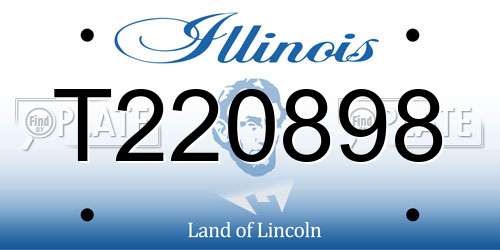 T220898 Illinois License Plate