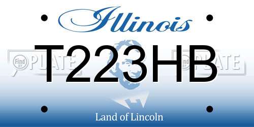 T223HB Illinois License Plate