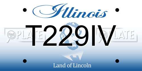 T229IV Illinois License Plate