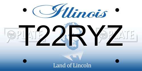 T22RYZ Illinois License Plate