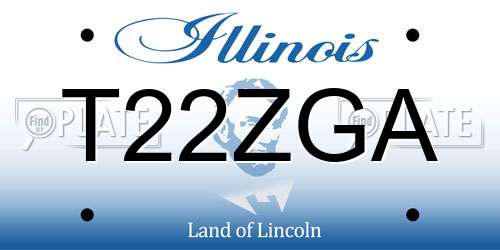 T22ZGA Illinois License Plate