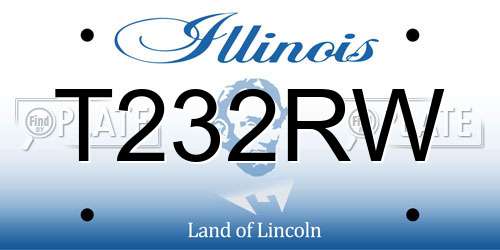 T232RW Illinois License Plate
