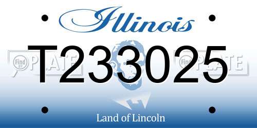 T233025 Illinois License Plate