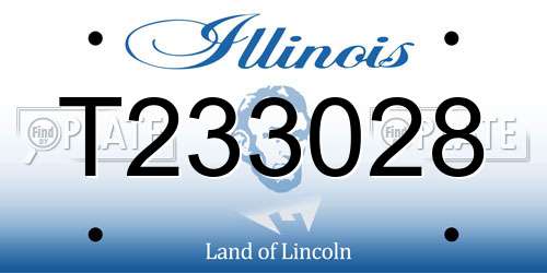T233028 Illinois License Plate
