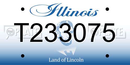 T233075 Illinois License Plate