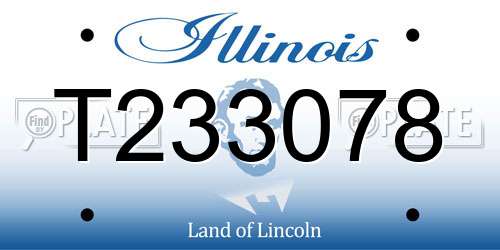 T233078 Illinois License Plate