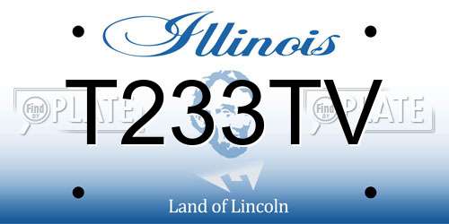 T233TV Illinois License Plate