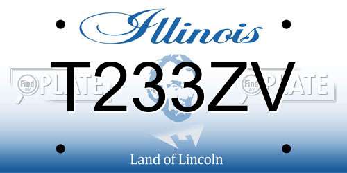 T233ZV Illinois License Plate