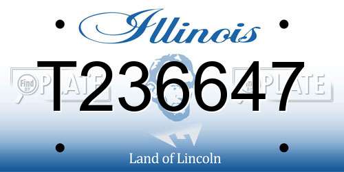 T236647 Illinois License Plate