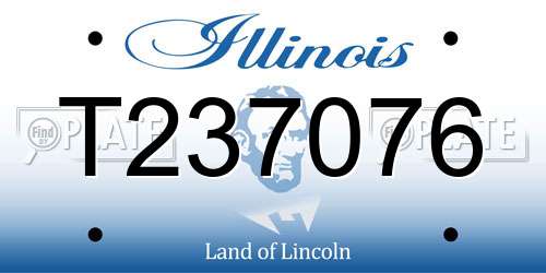 T237076 Illinois License Plate