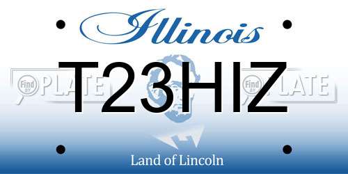 T23HIZ Illinois License Plate