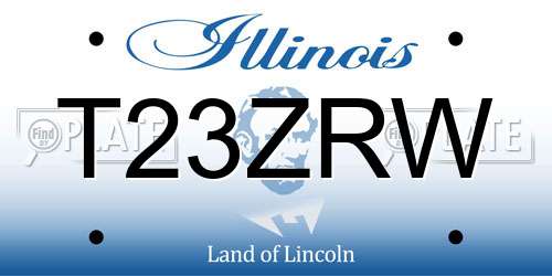 T23ZRW Illinois License Plate